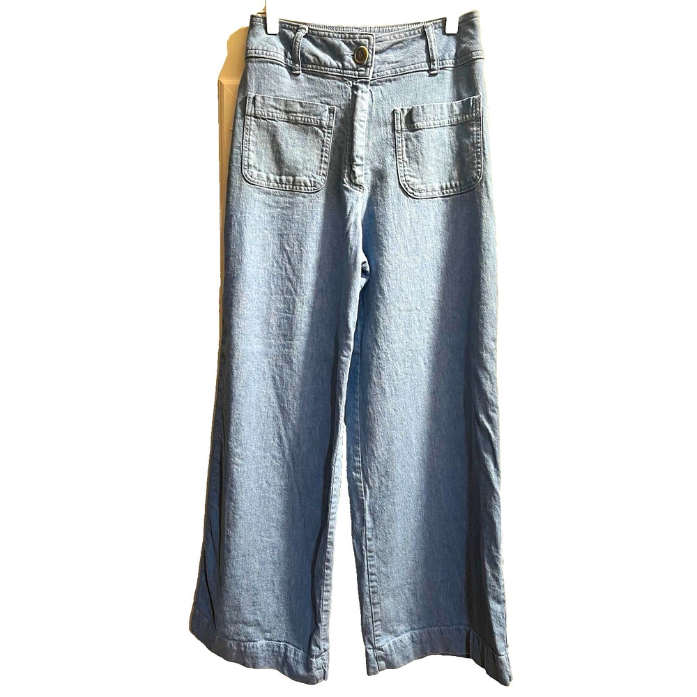 Sessùn Manhattan Wide Leg High Rise Light Wash Blue Jeans EU 36 28x30